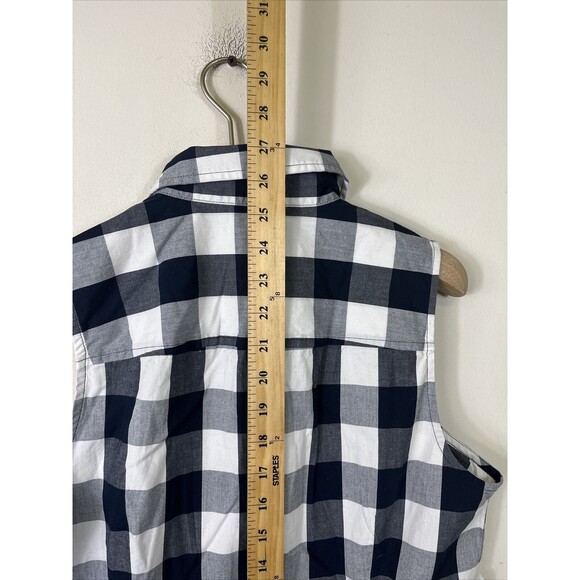 COPY - J. Crew Small Sleeveless Poplin Gingham Shirt Signature Fit AV615 NWT - Picture 5 of 6